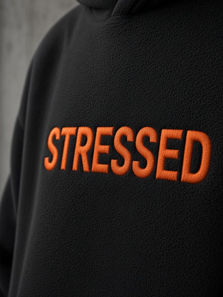 Närbild STRESSED-brodyr.